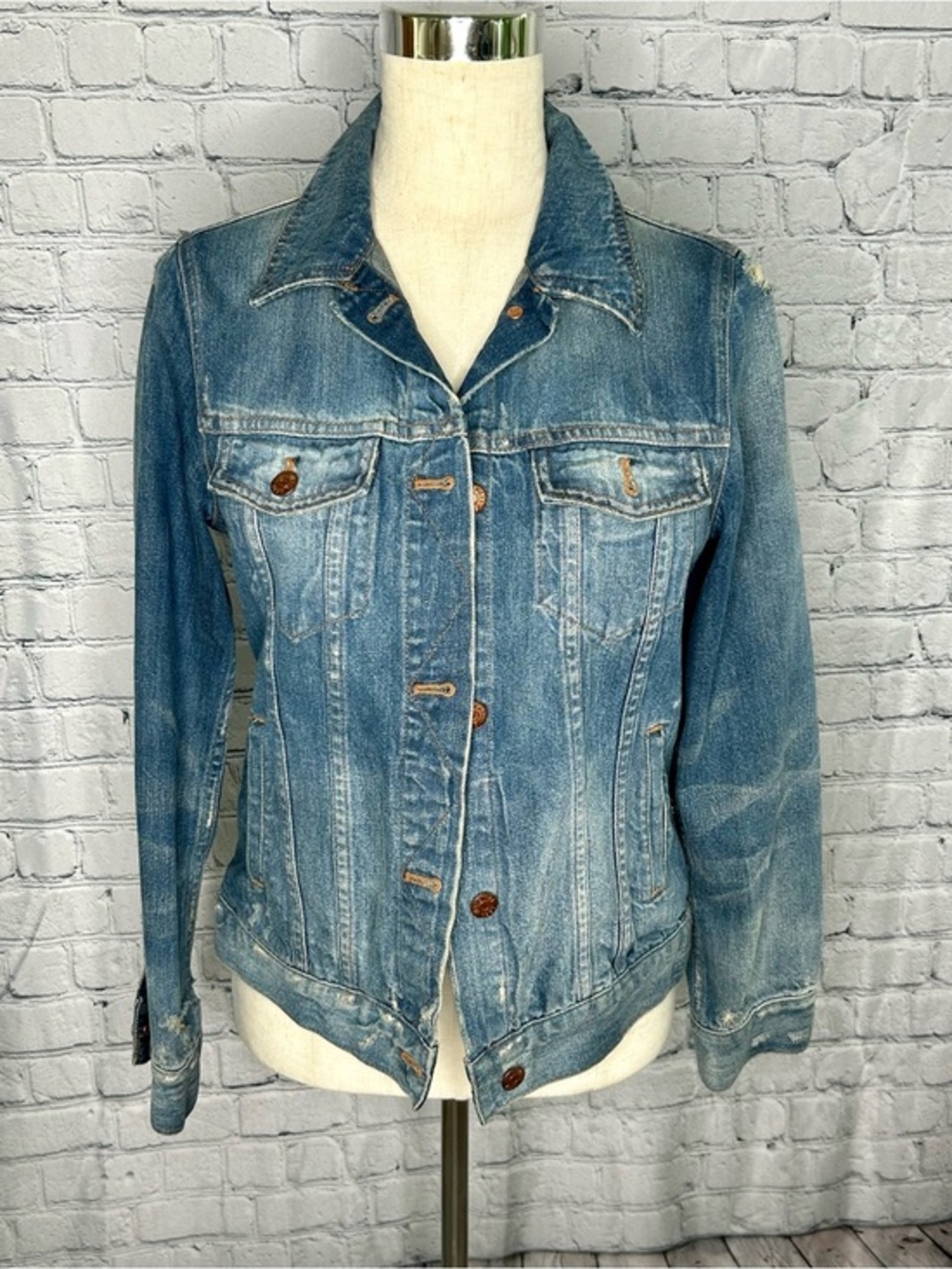 Madewell Denim Jacket Womens Medium Blue Trucker Jean Jacket Vintage Wash Cotton